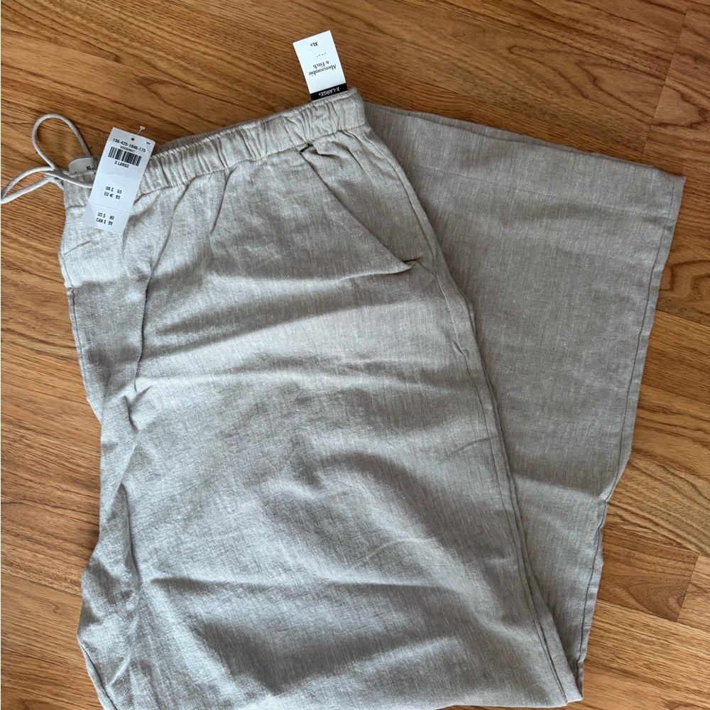 Abercrombie & Fitch Beige Linen Pants